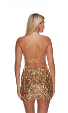 UNK-4622. Short, Square Neckline, Straight, Open Back image 1
