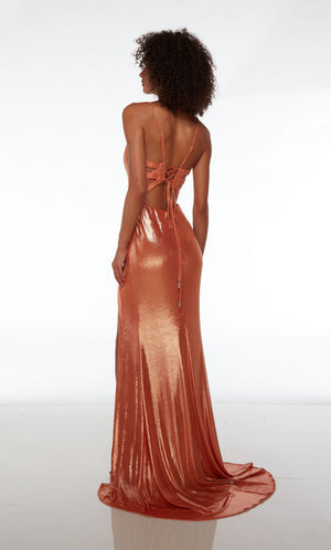UNK-61499. Long, Plunging Neckline, Straight, Open Back image 4