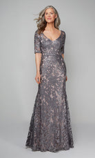 UNK-27497. Long Formal Dresses, Illusion Neckline, Fit N Flare image 3