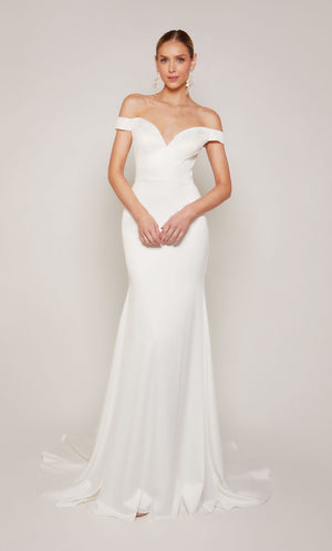 UNK-7098. Long, Off The Shoulder, Fit N Flare image 8