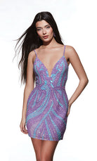 UNK-4879. Short, Plunging Neckline, Straight image 11