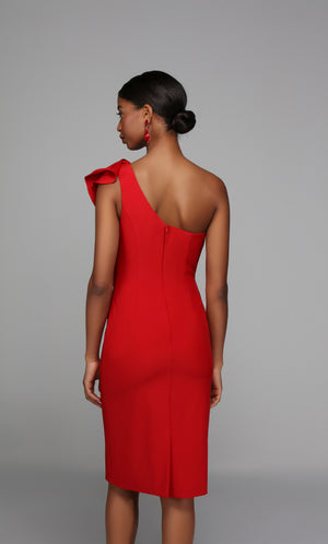 UNK-70008. Short, One Shoulder, Straight, Closed Back image 1