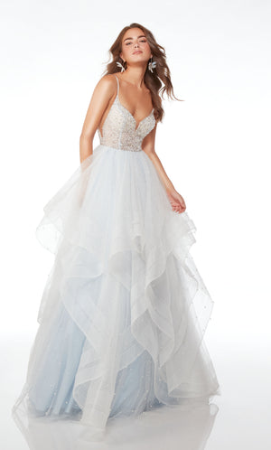 UNK-61672. Long, Plunging Neckline, Ballgown, Open Back image 2