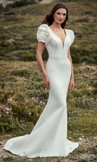 UNK-7066. Long, Plunging Neckline, Fit N Flare image 1
