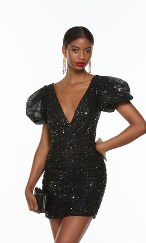 UNK-4495. Short, Plunging Neckline, Straight image 2