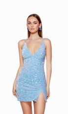 UNK-4772. Short, V-neck, Straight, Strappy Back image 4