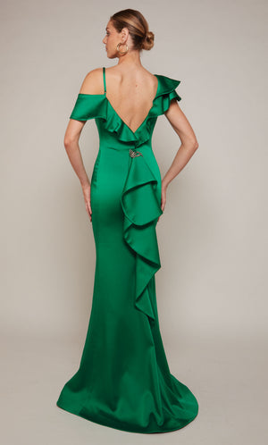 UNK-27691. Long, One Shoulder, Fit N Flare, Open Back image 1