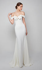 UNK-7062. Long, Off The Shoulder, Mermaid, Closed Back image 3
