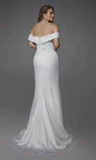 UNK-Wedding Dress: 7020. Long, Off The Shoulder, Fit N Flare image 4