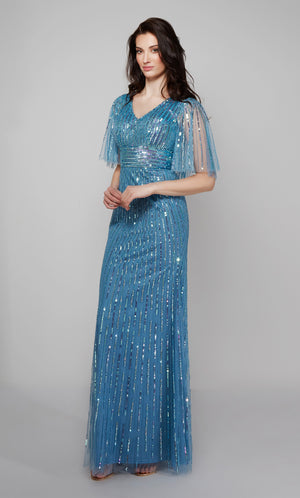 UNK-27599. Long, V-neck, Straight, Closed Back image 2