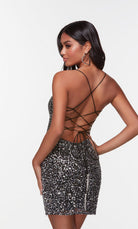 UNK-4533. Short, Halter Neckline, Straight image 1