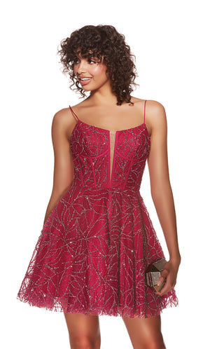 UNK-3771. Short, Plunging Neckline, A-line image 6