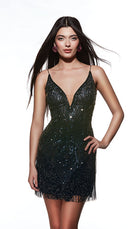 UNK-4803. Short, Plunging Neckline, Straight image 3