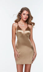 UNK-4522. Short, Plunging Neckline, Straight image 0