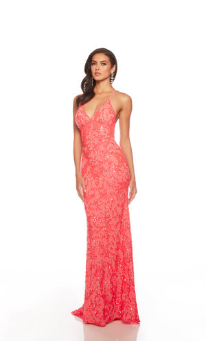 UNK-88009. Long, V Neckline, Straight, Open Back image 8