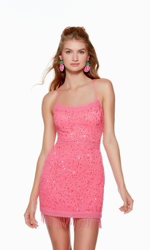 UNK-4680. Short, Scoop Neck, Straight, Open Back image 0