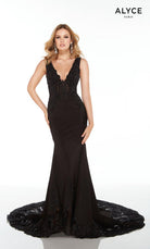 UNK-Wedding Dress: 5065. Long, Plunging Neckline, Mermaid image 4
