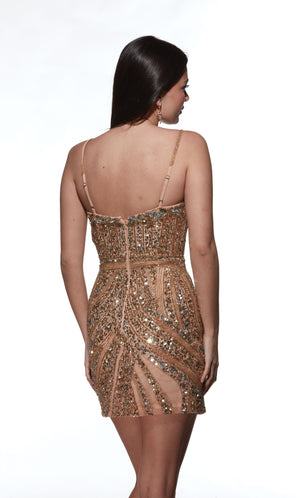 UNK-4879. Short, Plunging Neckline, Straight image 5