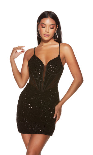 UNK-4910. Short, Plunging Neckline, Straight image 2