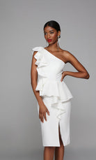 UNK-70007. Short, One Shoulder, Straight, Closed Back image 0