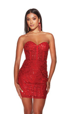 UNK-4814. Short, Sweetheart Neckline, Straight image 1