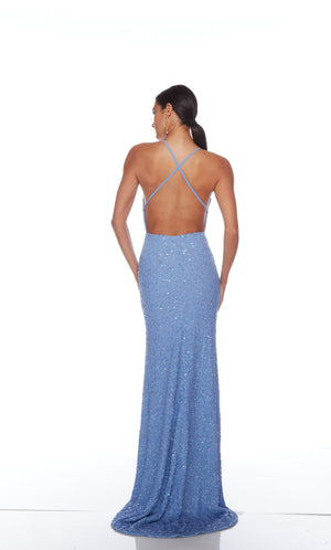 UNK-88003. Long, V Neckline, Straight, Open Back image 7