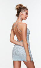 UNK-4506. Short, V-neck, Straight, Strappy Back image 5
