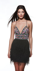 UNK-4801. Short, V-neck, Straight, Strappy Back image 8