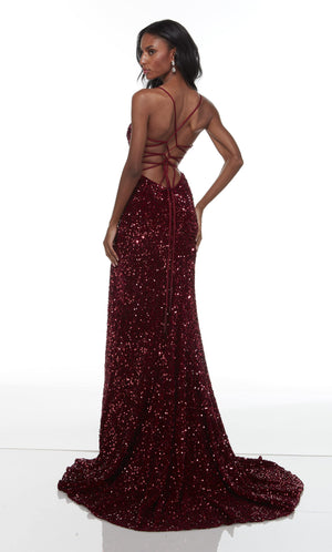 UNK-61186. Long Cut Out Dress, Scoop Neck, Straight image 10