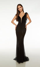 UNK-61715. Long, Plunging Neckline, Straight, Open Back image 0