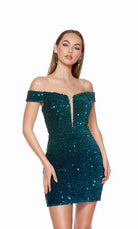 UNK-4775. Short, Off The Shoulder, Straight, Open Back image 2