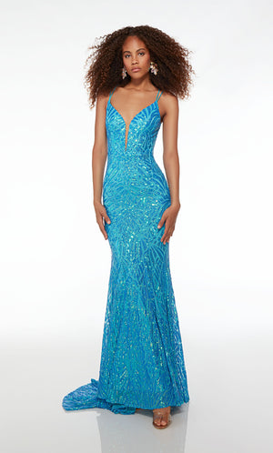 UNK-61618. Long, Plunging Neckline, Fit N Flare image 5