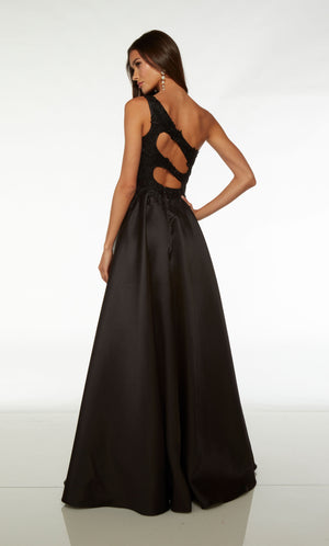 UNK-61700. Long, One Shoulder, A-line, Cut Out Back image 1