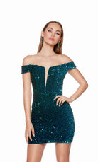 UNK-4775. Short, Off The Shoulder, Straight, Open Back image 7