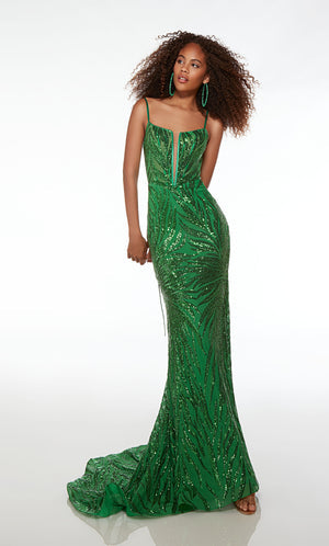 UNK-61565. Long, Plunging Neckline, Fit N Flare image 0