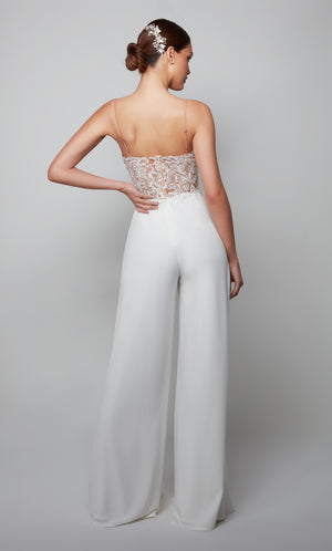 UNK-70017. Long, V-neck, Jumpsuit, Closed Back image 2