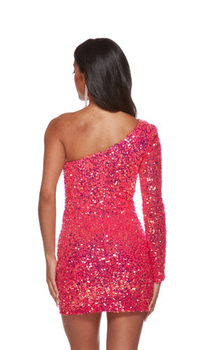 UNK-4771. Short, One Shoulder, Straight, Closed Back image 2