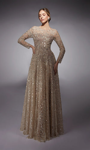 UNK-27757. Long, Illusion Neckline, A-line image 0