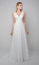 UNK-7071. Long, Plunging Neckline, A-line image 2