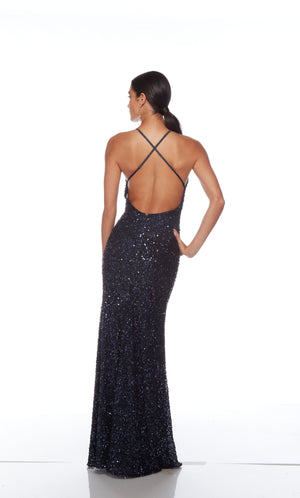 UNK-88001. Long, V Neckline, Straight, Open Back image 7
