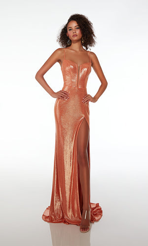 UNK-61499. Long, Plunging Neckline, Straight, Open Back image 2