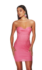 UNK-4820. Short, Strapless, Straight, Lace-up Back image 5