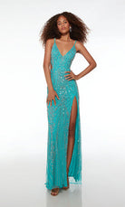 UNK-61585. Long, V-neck, Straight, Strappy Back image 2