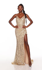 UNK-61378. Long, Cowl Neck, Straight, Open Back image 2