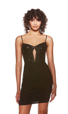 UNK-4816. Short, V-neck, Straight, Closed Back image 0