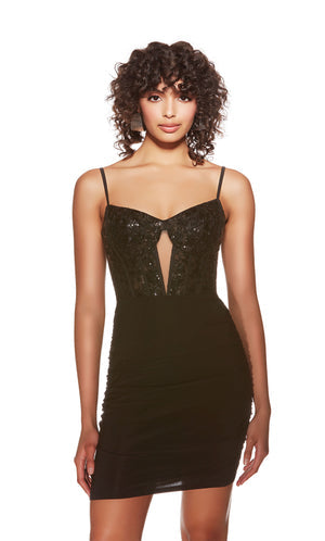 UNK-4816. Short, V-neck, Straight, Closed Back image 0