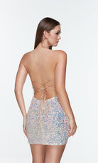 UNK-4542. Short, V-neck, Straight, Strappy Back image 4