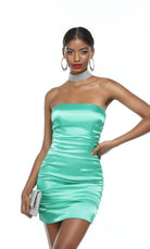UNK-4564. Short, Strapless, Straight, Lace-up Back image 3