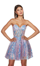 UNK-3779. Short, Sweetheart Neckline, A-line image 3