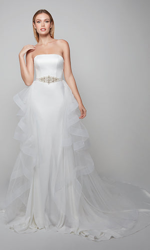UNK-7025. Detachable Tulle Train. Bridal. image 2